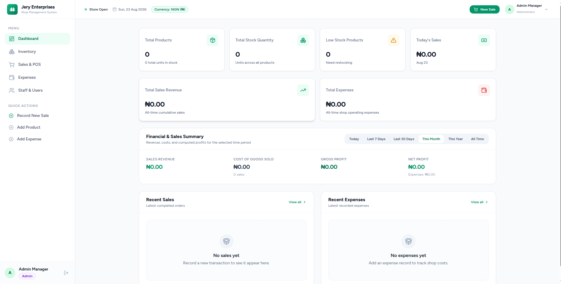 Jeryn Enterprises POS & Inventory System preview screenshot